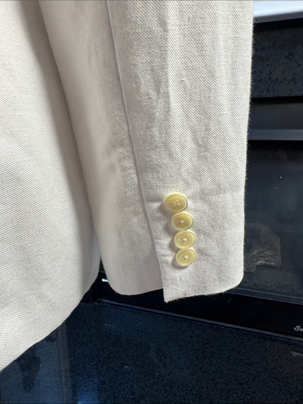Ralph Lauren White Single-Button Linen Blend Twill Blazer - Picture 4 of 5